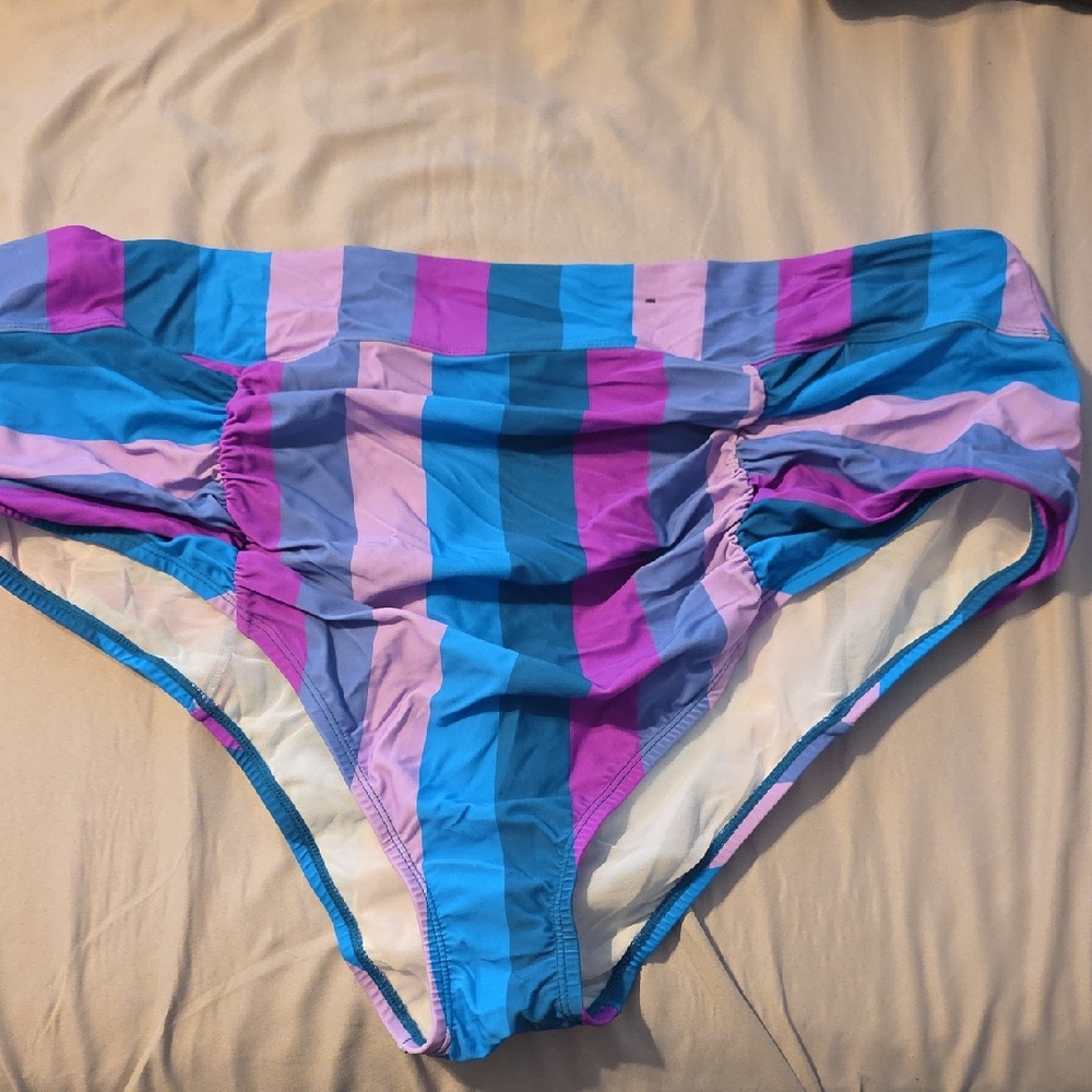 Torrid Blue and White Bikini Bottom